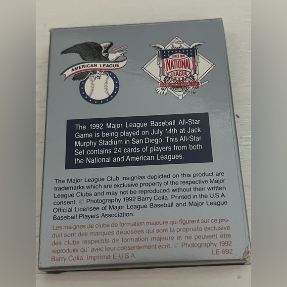 1992 Limited Edition All-Star Game All-Stars Baseball Card Set - Picture 3 of 3